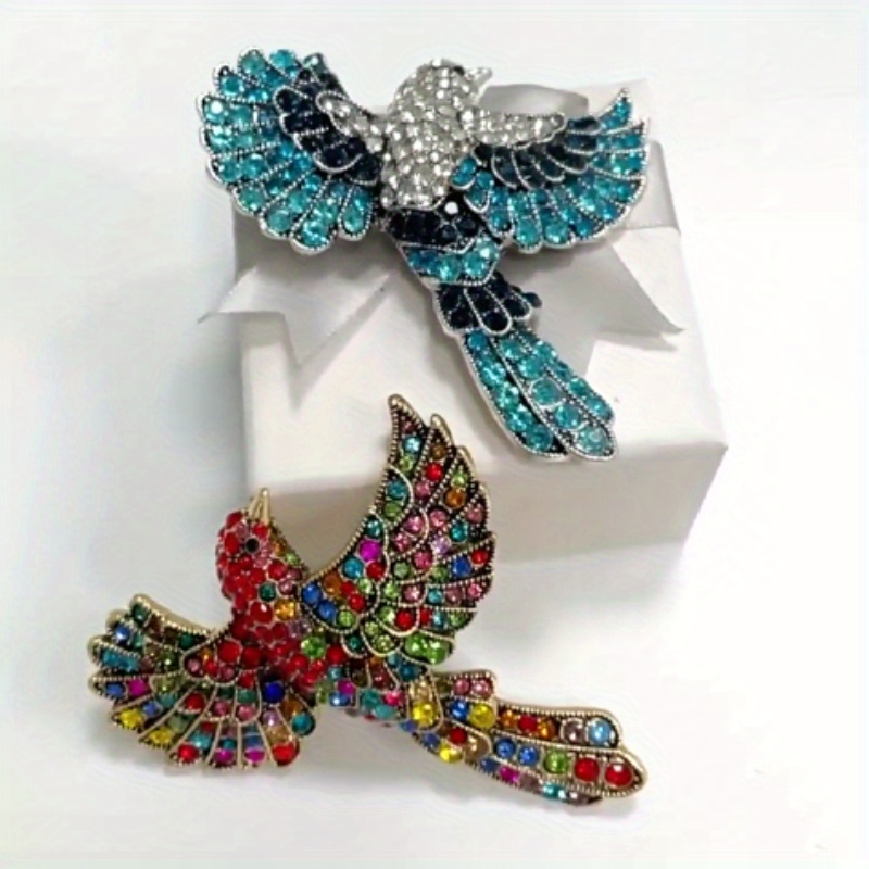 Retro Hummingbird Shaped Brooch Decorated Rhinestone - Temu Australia