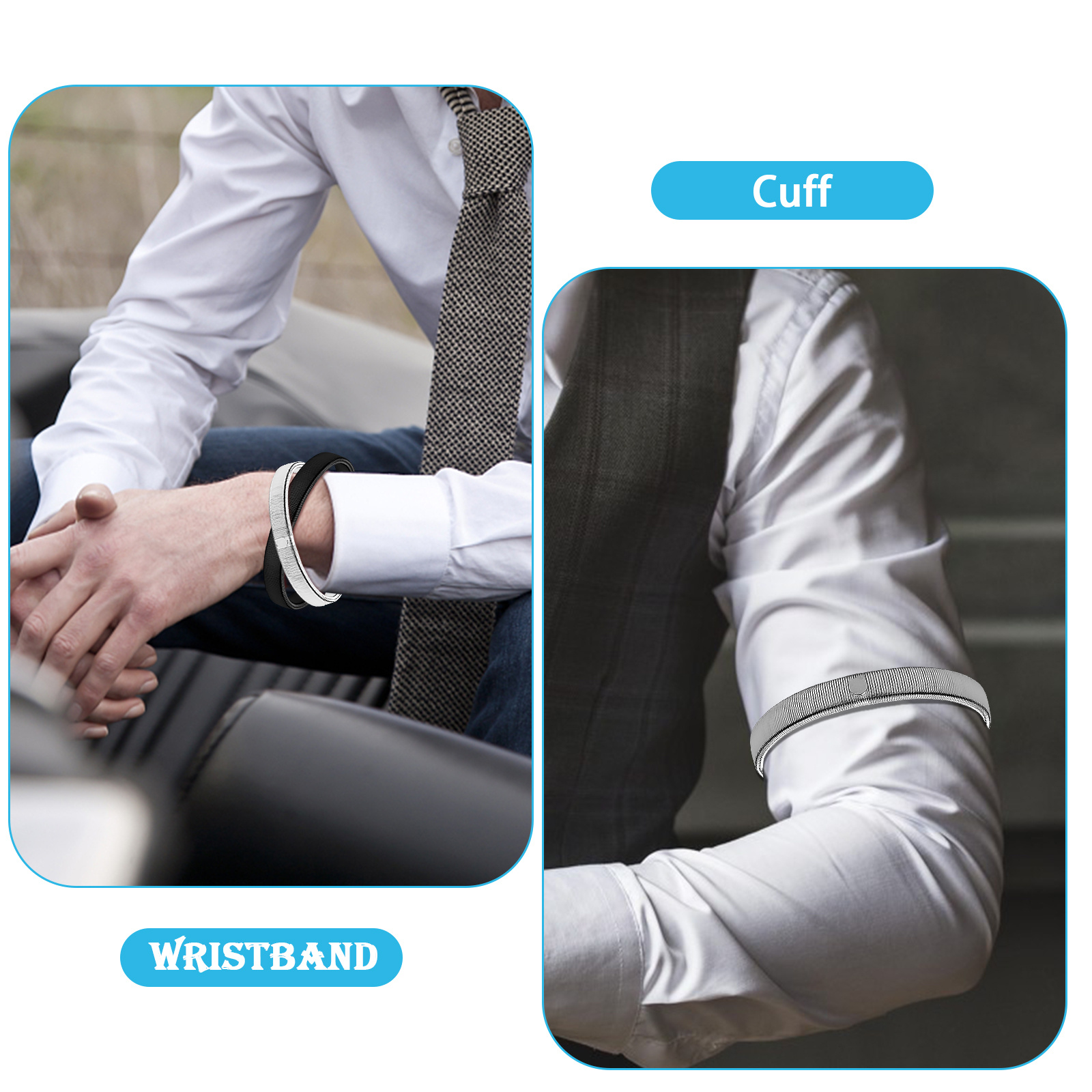 3pcs sleeve holders anti slip metal garters shirt elastic armbands for men women