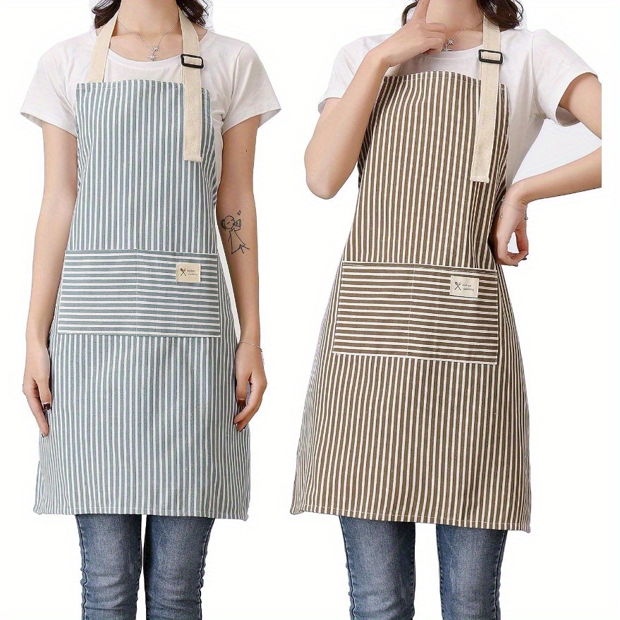 1pc apron 2 pack kitchen cooking aprons adjustable bib chef apron with 2 pockets for home cleaning kitchen cooking baking gardening