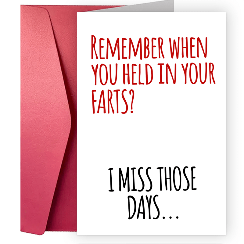 

A Fun And Creative Valentine's Day Card Remember When You Held In Your Farts - Funny Valentines Card - Boyfriend - Husband - Wife - Girlfriend