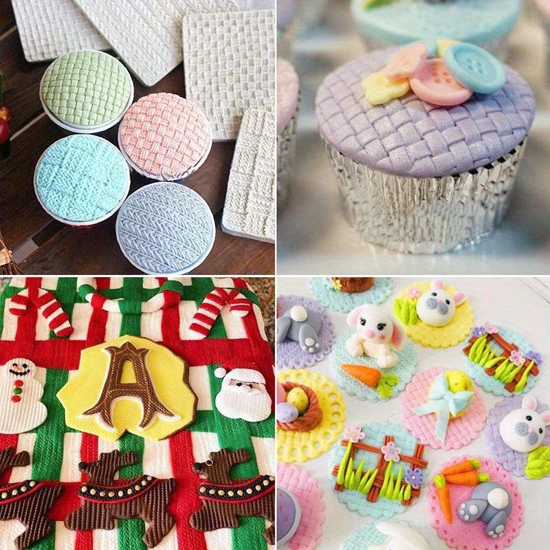 1pc sweater pattern knitting texture silicone mold kitchen diy cake baking tools dessert pudding decoration chocolate mold kitchen accessories diy supplies details 1