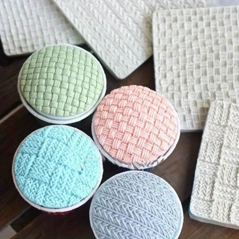 1pc sweater pattern knitting texture silicone mold kitchen diy cake baking tools dessert pudding decoration chocolate mold kitchen accessories diy supplies details 2