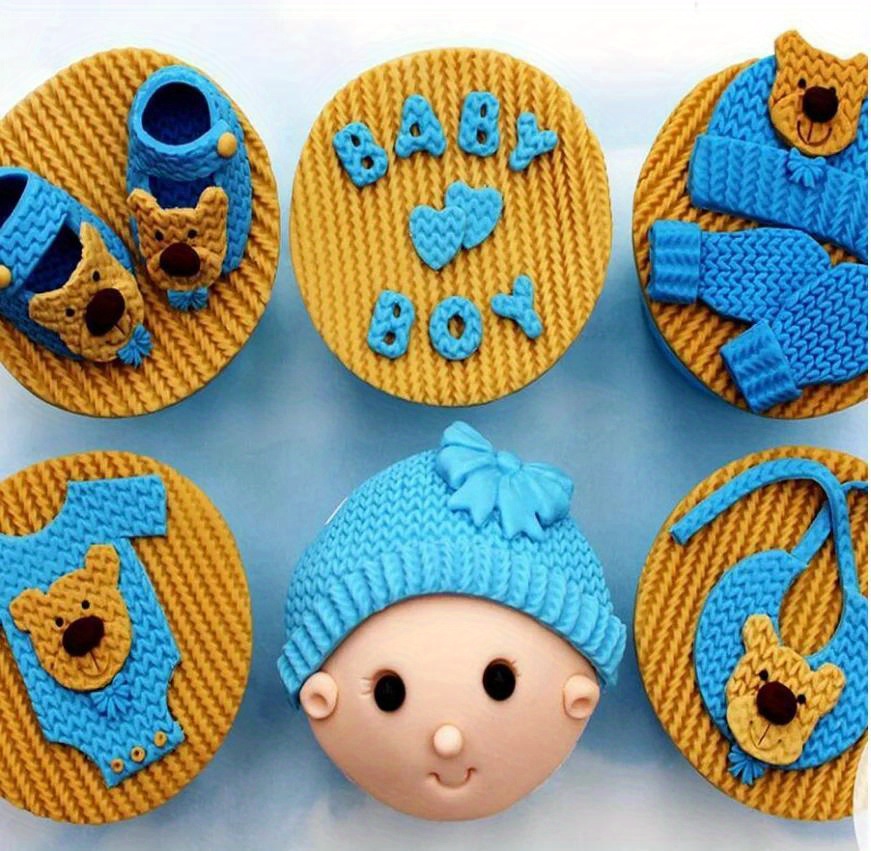 1pc sweater pattern knitting texture silicone mold kitchen diy cake baking tools dessert pudding decoration chocolate mold kitchen accessories diy supplies details 7