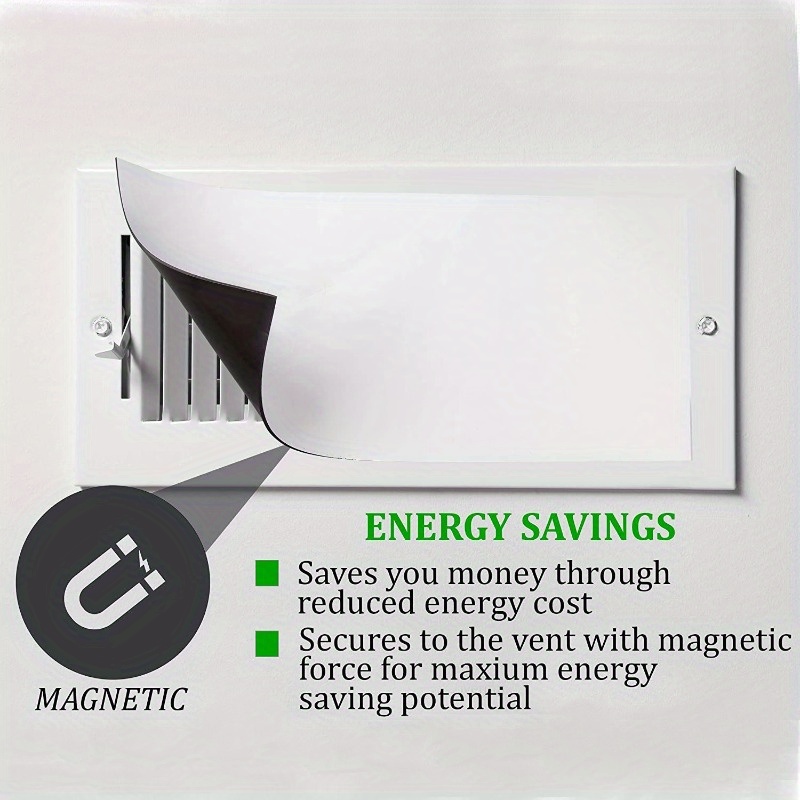 Vent Covers ~ 4pcs ~ Energy Saving ~ Magnetic ~ 5.5 inch x 12 inch & 8 inch x 15.5 inch~ White, Men's