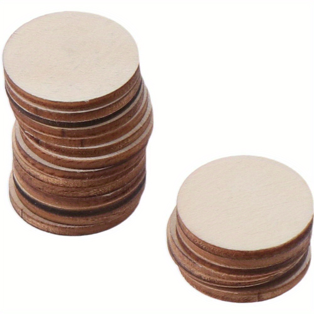50pcs 2 Small Wood Circles Round Wood Discs DIY Round Blank Wooden For  Crafts, School Project, Decoration