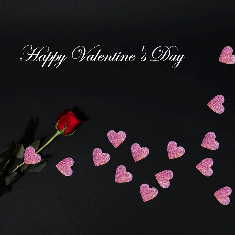 Valentine Glitter Red Heart Stickers - Heart Decorative Labels 500 per  Roll, Love Decor for Wedding 