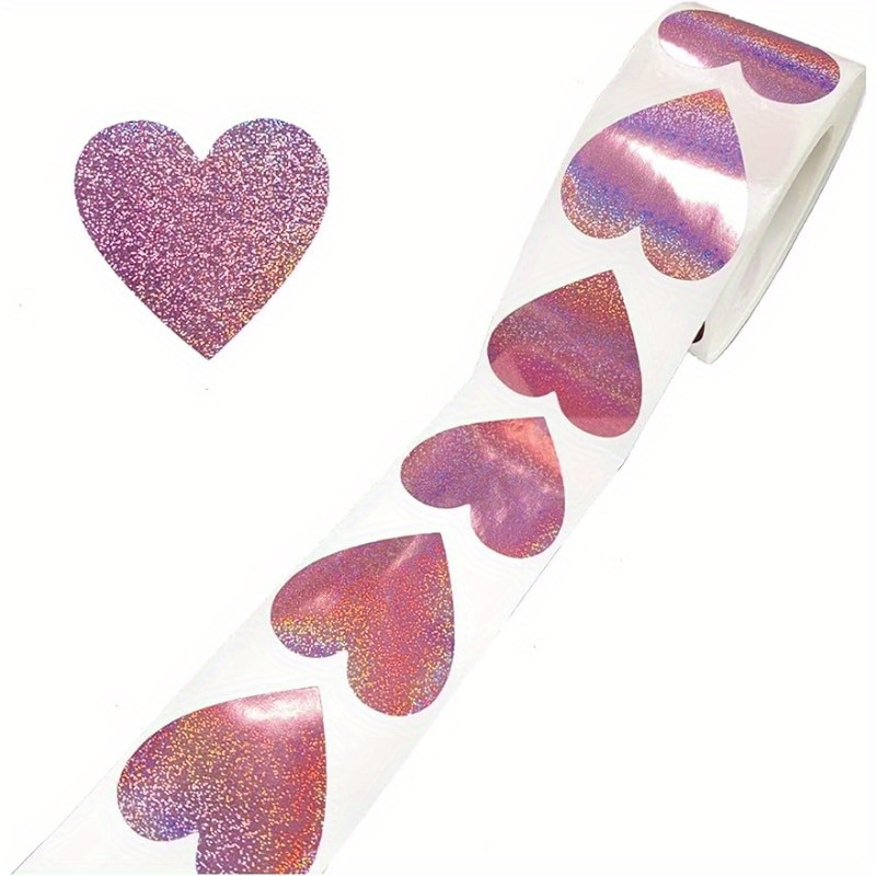 500Pcs Glitter Heart Stickers for Envelopes Valentine'S Day Heart Stickers  Decor