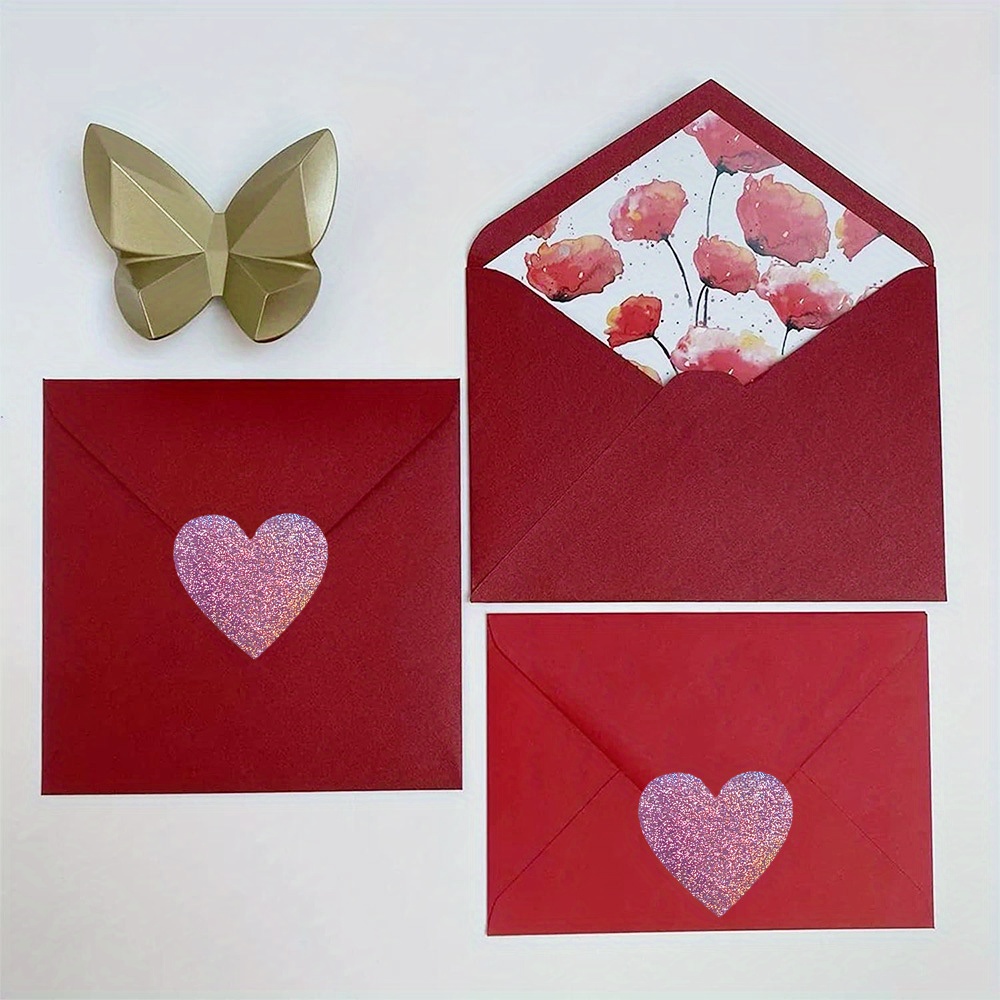 500Pcs 1inch Red Pink Heart Stickers for Valentines Day Wedding