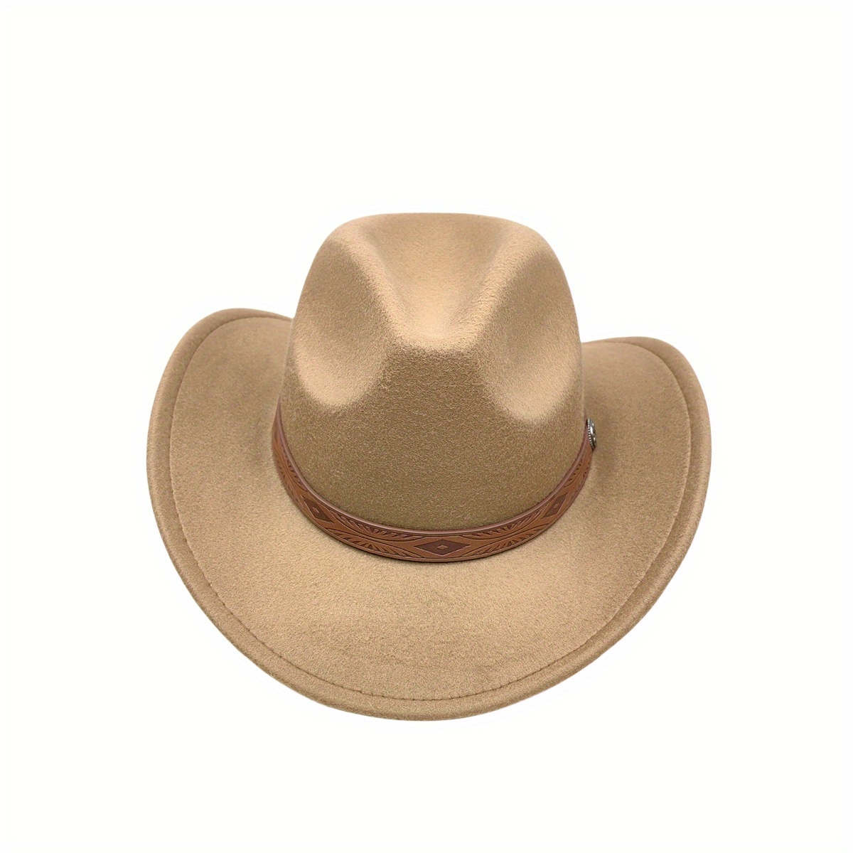 Fashion Western Retro Belt Men's Cowboy Hat Winter Autumn Church Country Hat  Jazz British Women Felt Hats Vintage Knight Hats For Men