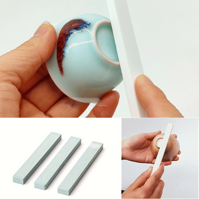 

1/3pcs Pottery Tools, Polishing Stone Small Coarse Grinding Ceramic Whetstone, Ceramic Bottom Sticky Glaze Polishing Grinding Tools