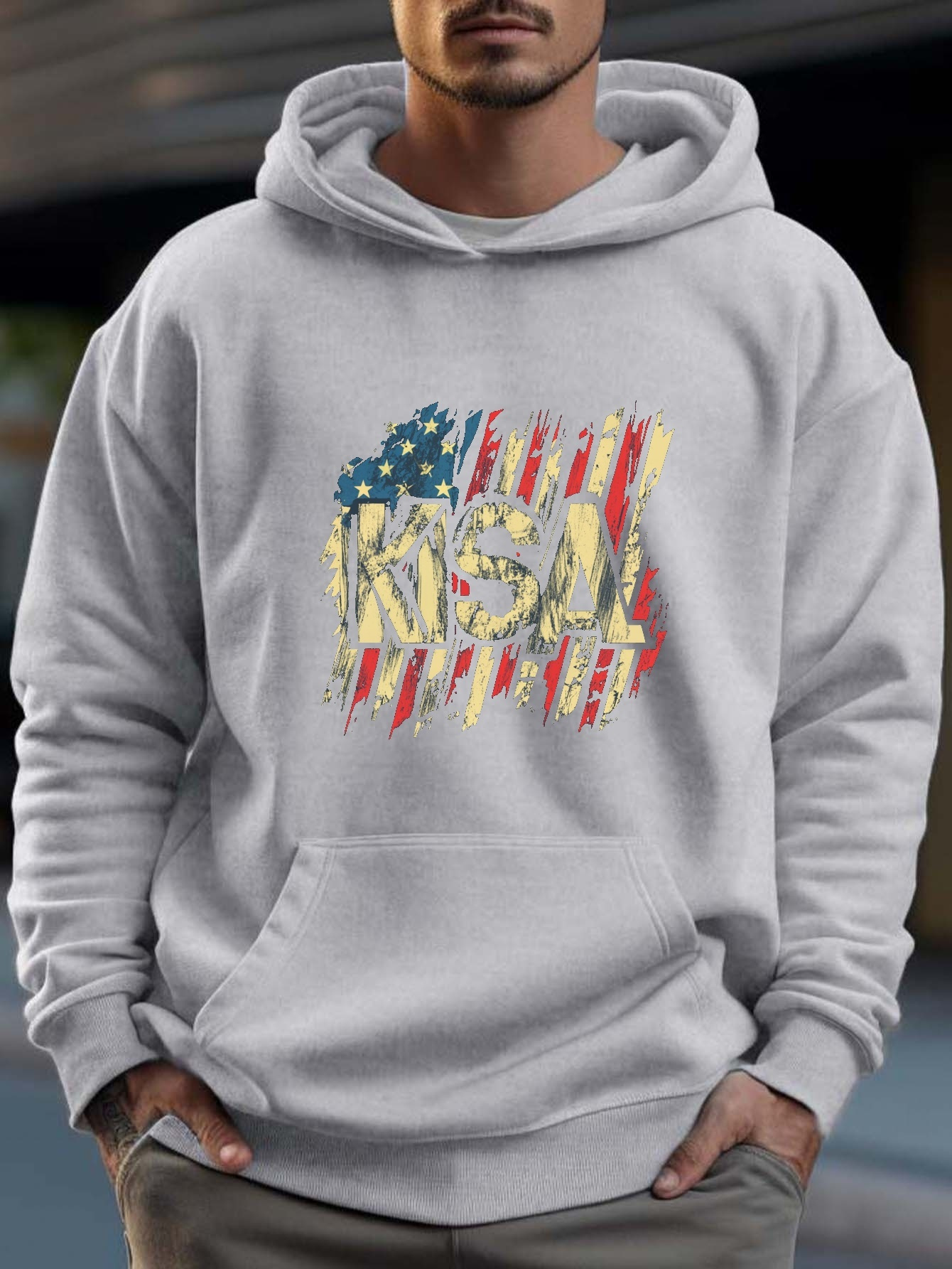 American Print Hoodie Cool Hoodies Men Men's Casual Graphic - Temu