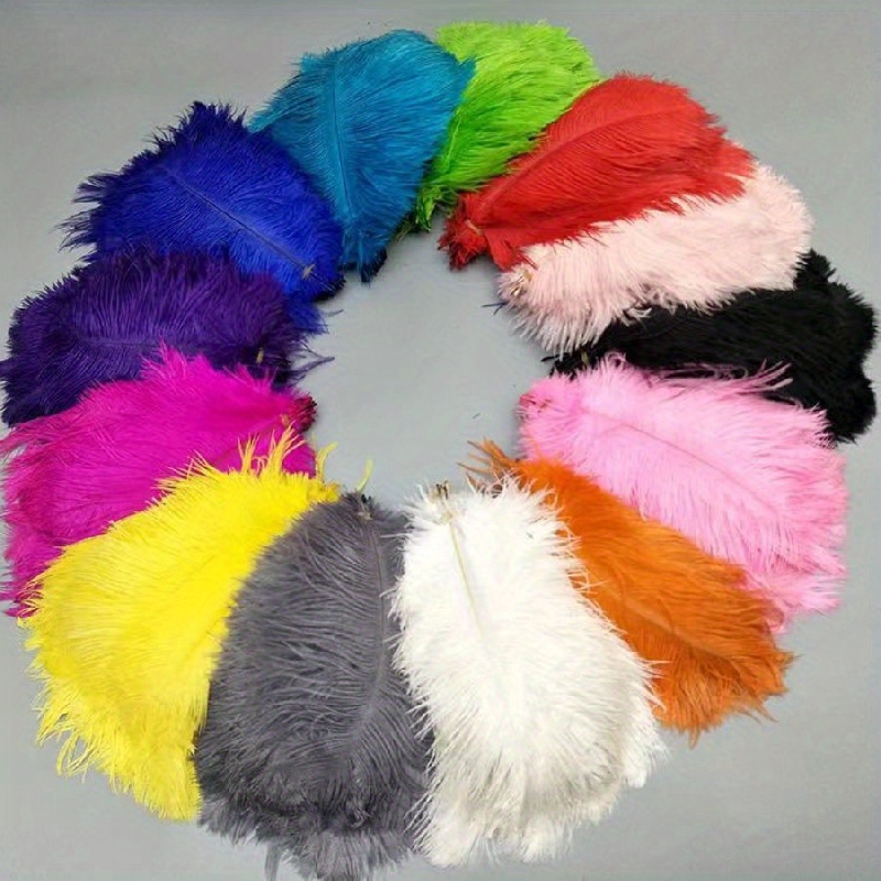 10pcs/lot Colored Ostrich Feathers For Crafts Wedding Jewelry