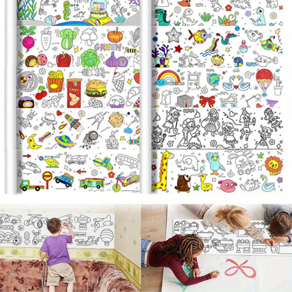 300 x30cm portatile bambini disegno rotolo Poster bambino Graffiti Scroll  Puzzle fai da te colorazione carta da disegno lungo rotolo scuola materna -  AliExpress