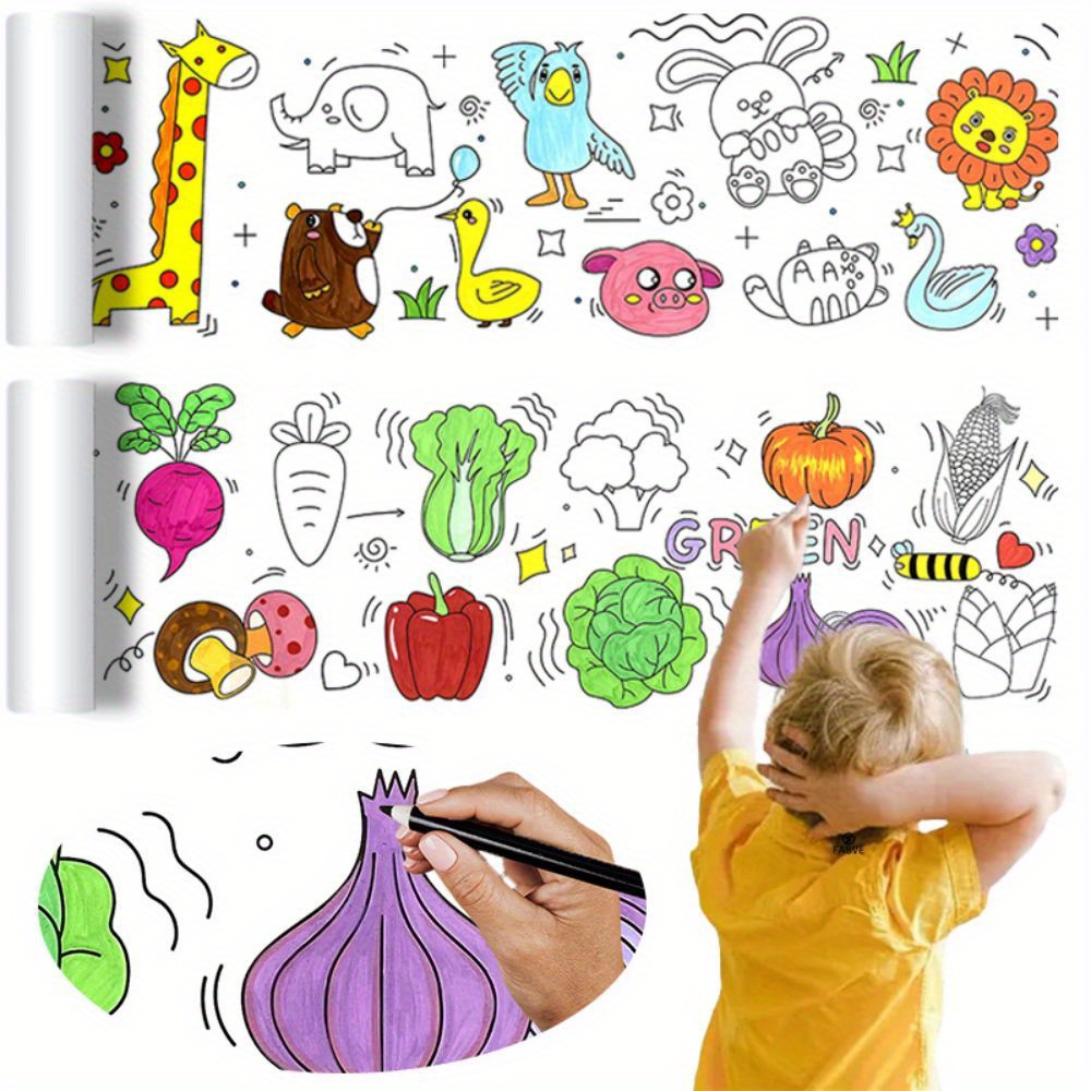 Enfants Dessin Rouleau Coloriage Rouleau de papier Créatif Durable