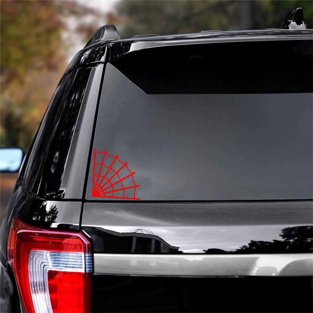 5.08X 10.16cm Corner Spider Web Cobweb Decal Sticker Car Vinyl For Car