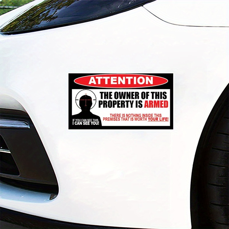 

Of Owner Is Armed Warning Stickers Decals Anti-theft Security Burglar Alarm Peel And Stick Signs
