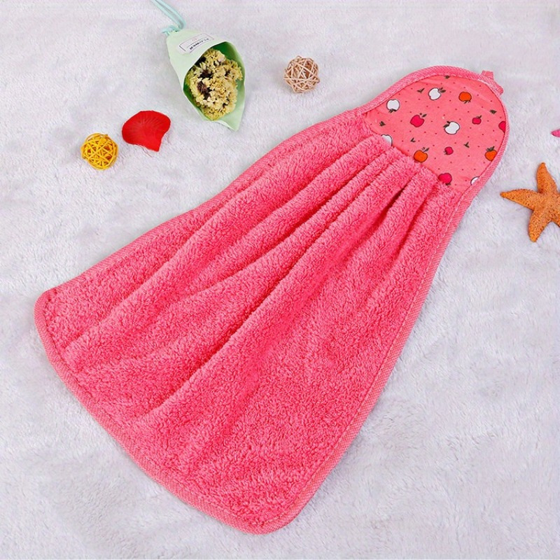 4pcs Thickened Dish Towel, Hanging Hand Towels, Kitchen Rag With Hanging  Loop, Bathroom Hand Towels