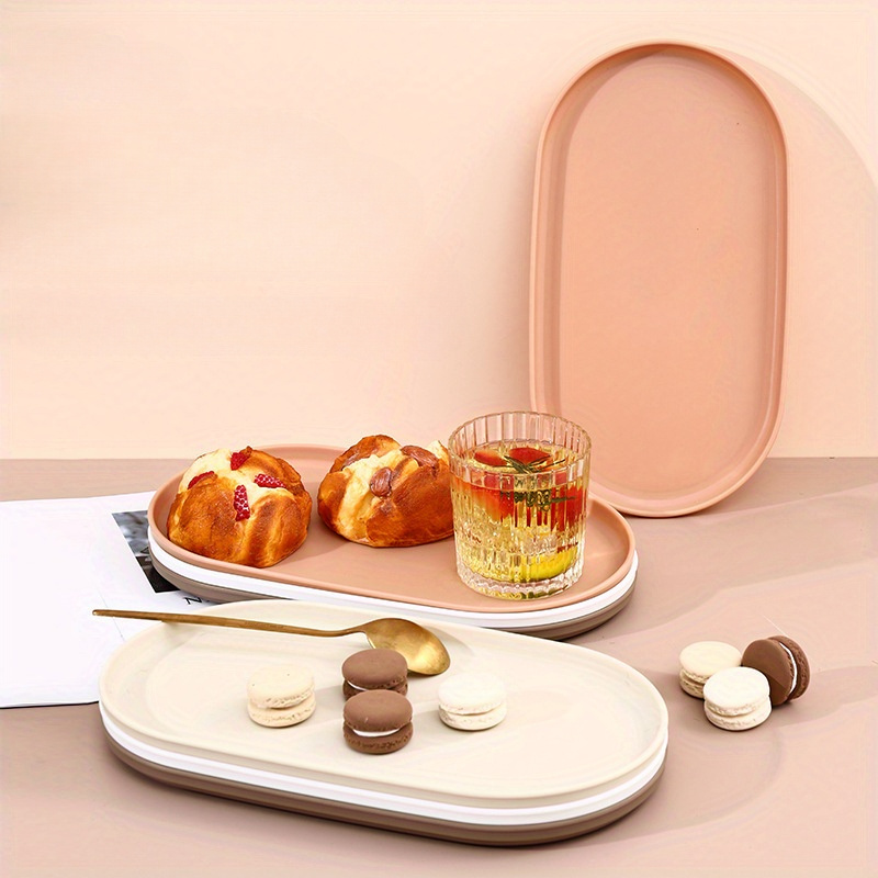 

Chic Oval - , & Afternoon Tea | Plastic Serving Tray For Home, Apartment & Parties