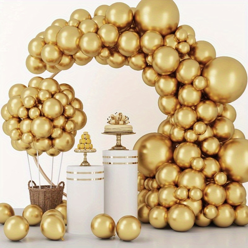 Globos dorados metálicos, 60 globos pequeños de látex dorado cromado de 5  pulgadas para arco de guirnalda de globos, mini globos dorados redondos de  5