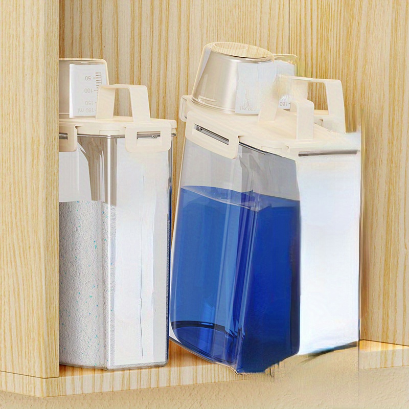 Navaris Caja para detergente en Polvo - Bote de almacenaje para jabón y  cápsulas de Lavadora - Recipiente con Tapa Asas y medidor para lavandería :  : Hogar y cocina
