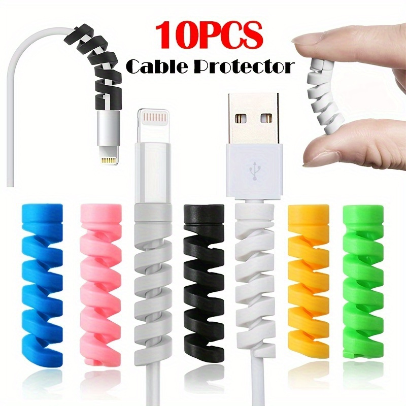  Protector de cable de silicona para cargador de teléfono móvil,  8 unidades, lindos ahorradores para todas las líneas de datos, cargador  USB, protector de gestión de cables, organizador de cables coloridos 