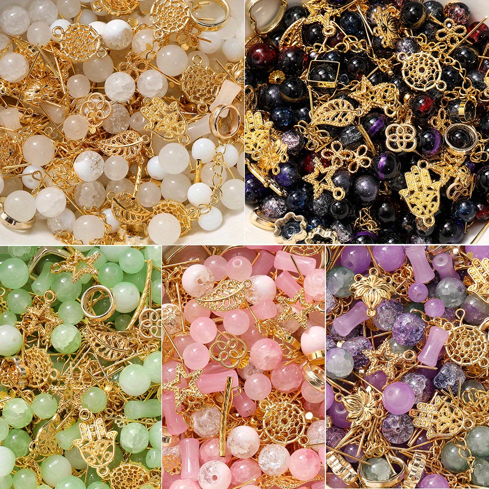Image of 30g/bag Mixed Glass Beads Metal Pendant Spacer Beads Jewelry Additions For Bracelet Necklace Ankle Jewelry Making