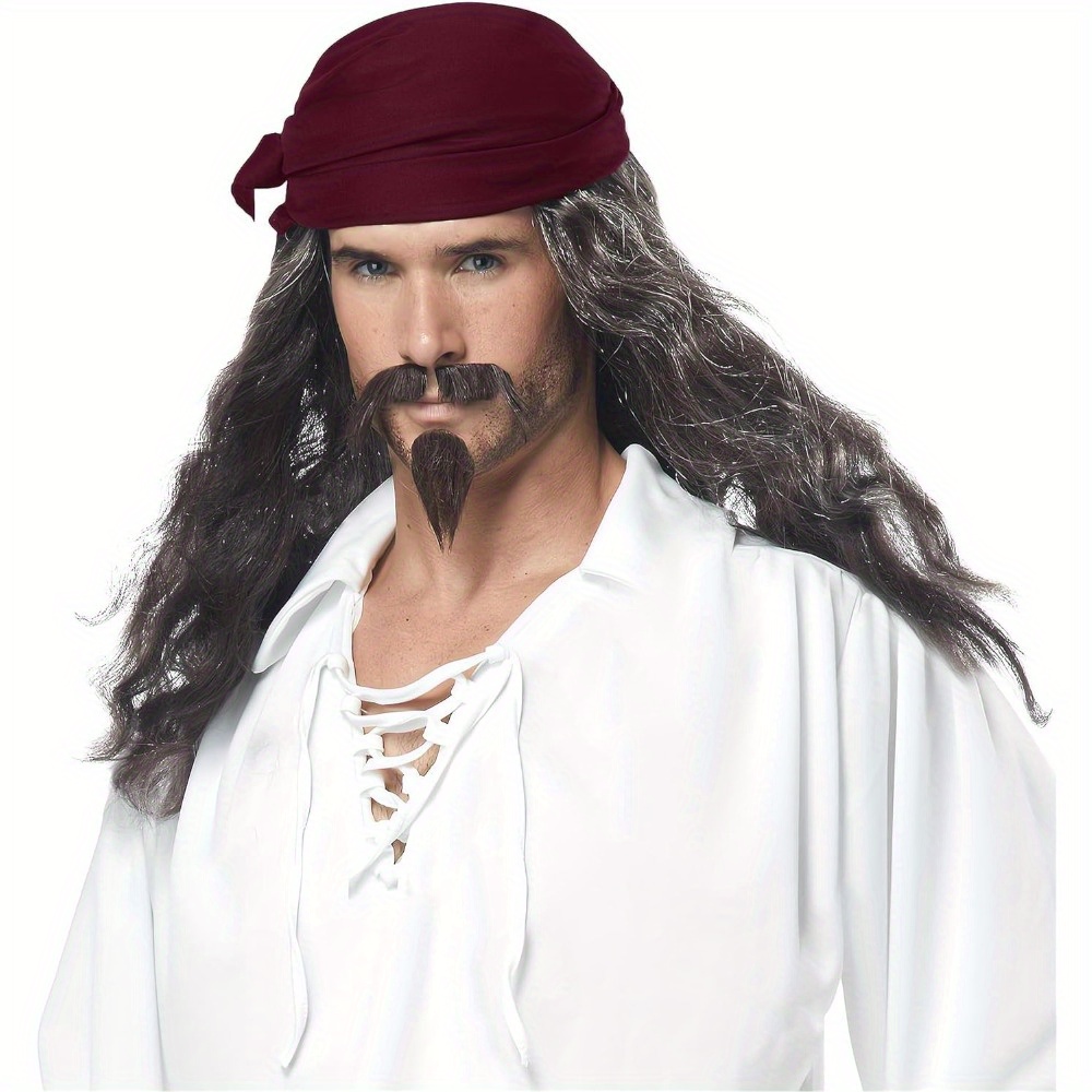 Temu Pirate Head Scarf, Turban Sash Belt Set Solid Color Halloween Bandana Waist Scarf Accessories Pirate Cosplay Costume for Women Men, 12.99, Red