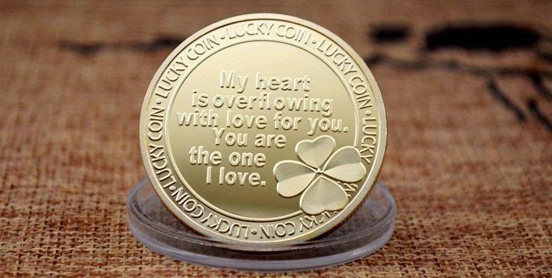 1pc Moneda Falsa De Metal, Moneda De Rosa De Amor Afortunado, Moneda Conmemorativa De San Valentín, Colección De Artesanía De Te Quiero, Regalo De Navidad Y San Valentín, Para Decoración De Hogar, Oficina Y Escritorio detalles 1