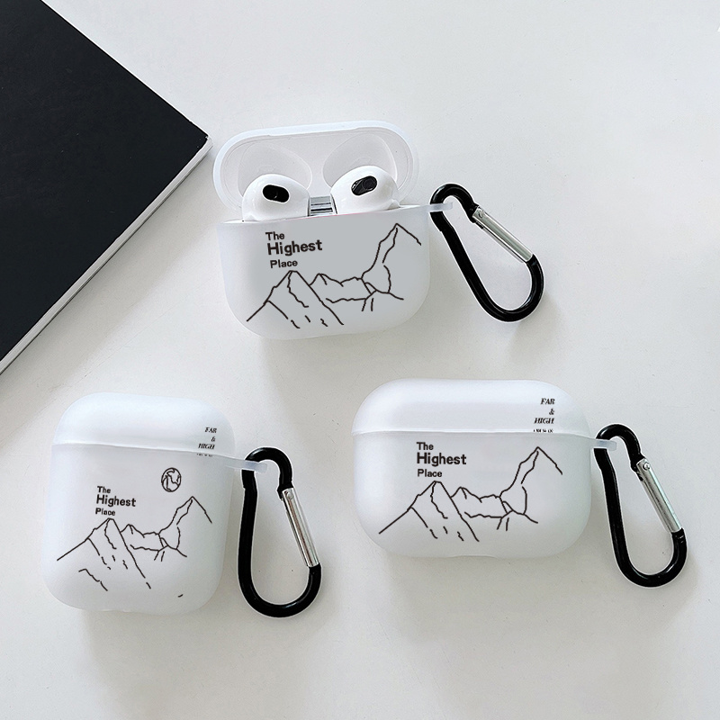 

Line Mountain Graphic Earphone Case For Airpods 1/2/3, Airpods Pro 1/2, Eey Gift For Birthday, Girlfriend, Boyfriend, Friend Or Yourself Pattern Headphone Case