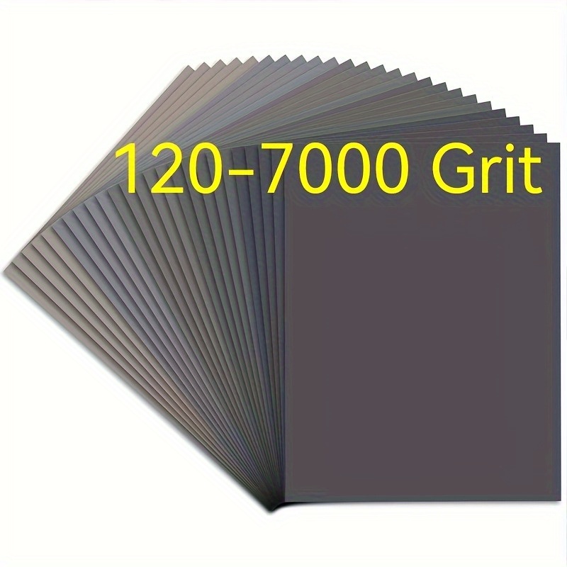 Papier de verre grain 120 – 5000, 90 pièces, papier abrasif à sec