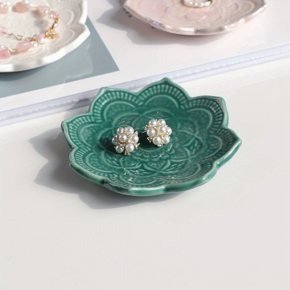 Hamsa Ceramic Ring Holder Hand Jewelry Display Holder - Temu