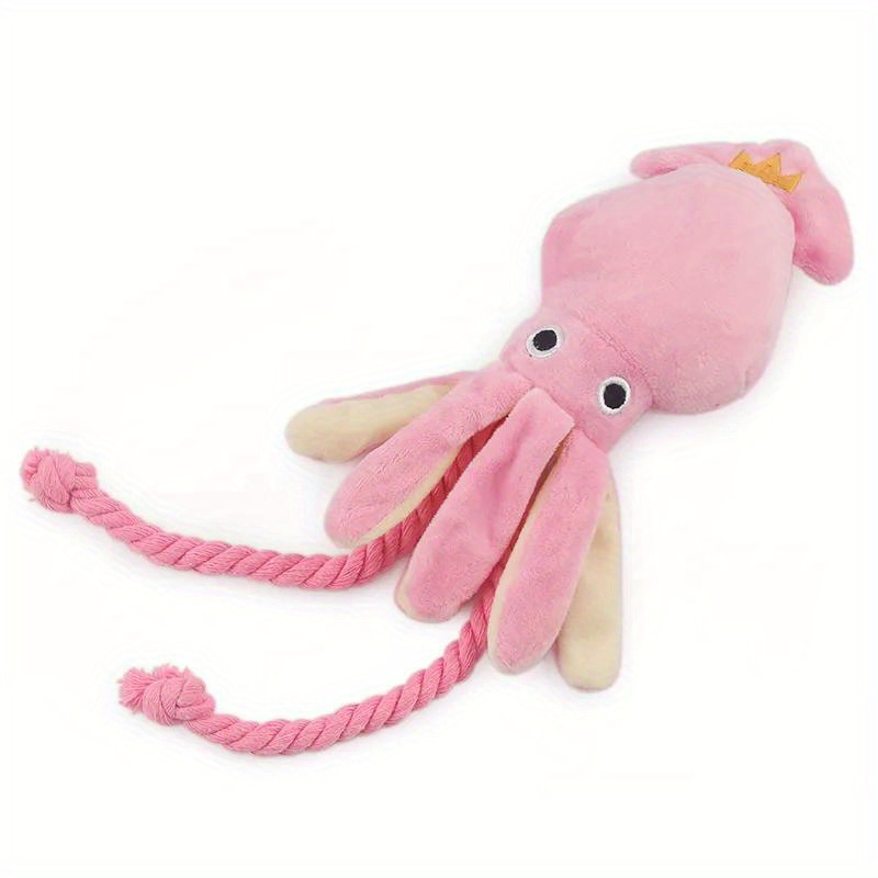 

1pc Squid Design Pet Grinding Teeth Squeaky Plush Toy, Chewing Toy For Dog Interactive Supply