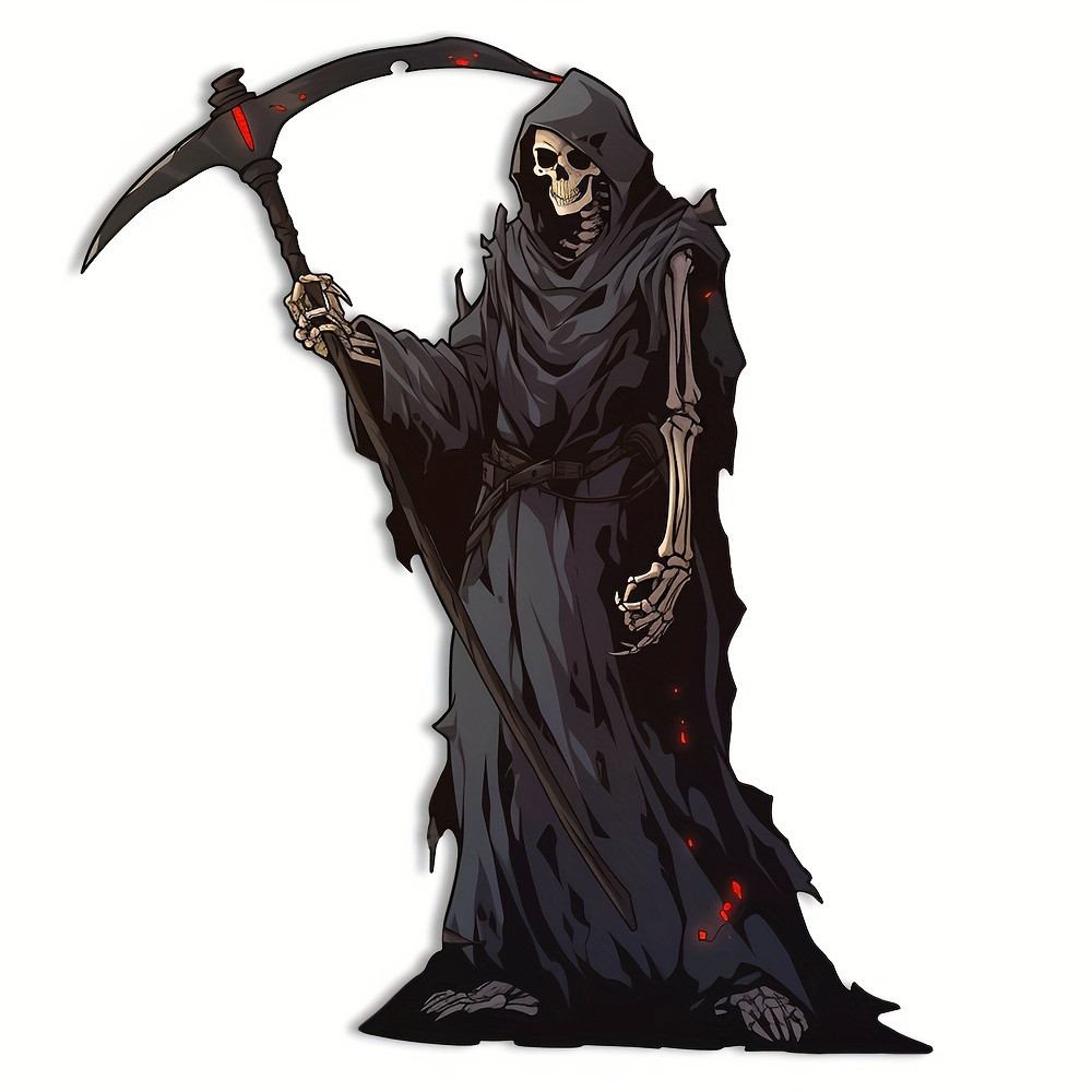 

Grim Reaper Holding Sickle Design Decorative Sticker, Car Decal, Waterproof Computer Sticker For Car Or Motorcycle Decorative Sticker