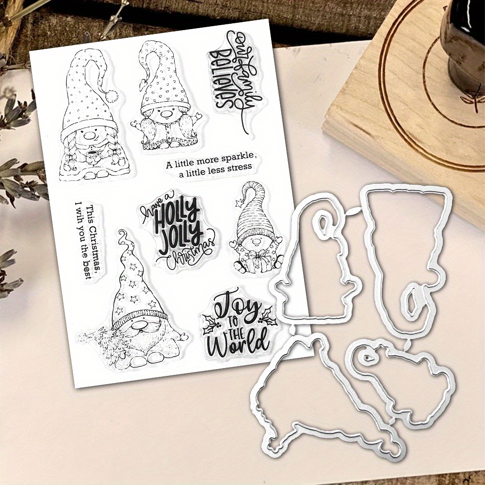 Little Gnome Stamp And Cutting Dies Set Fordiy Greeting - Temu