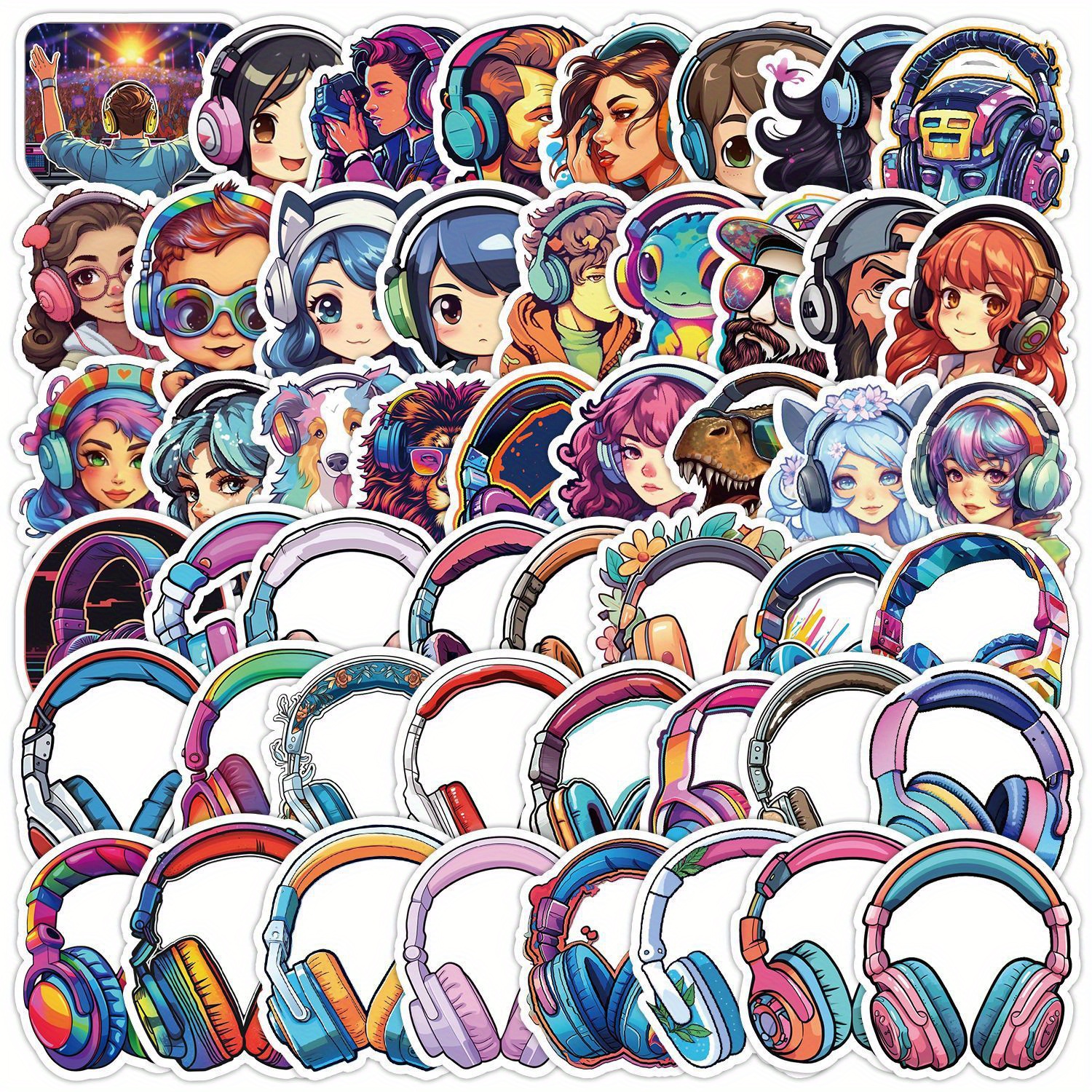 White Earphones Stickers for Sale