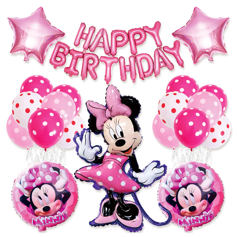  Suministros de fiesta de cumpleaños de Minnie Mouse