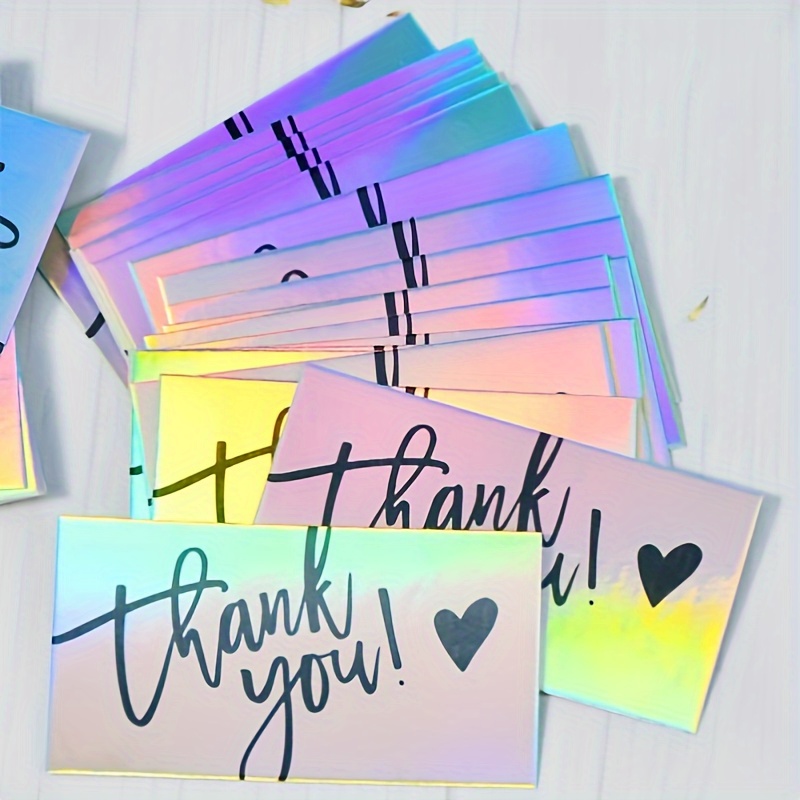 

3.54in 50 Thank You Laser Cards Gift Holiday Greeting Card Wedding Invitation Card Thank You Card - Occasion: Thank You; Greeting Card Recipient: Anyone