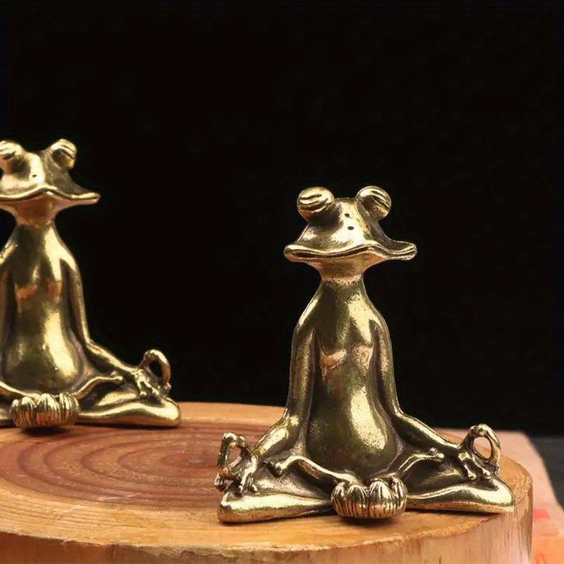 1Set Antique Brass Frogs Statue Brass Toad Figurine Decoration Small Brass  Figurine Golden 