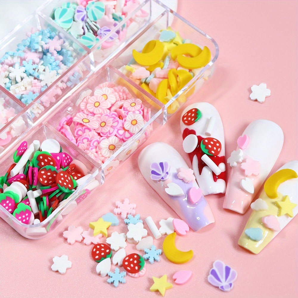 Cute Star Moon Polymer Clay Slices Resin Filling for Silicone Mold Mix  Candy Sakura Clouds Slime DIY Crafts Manicure Accessories