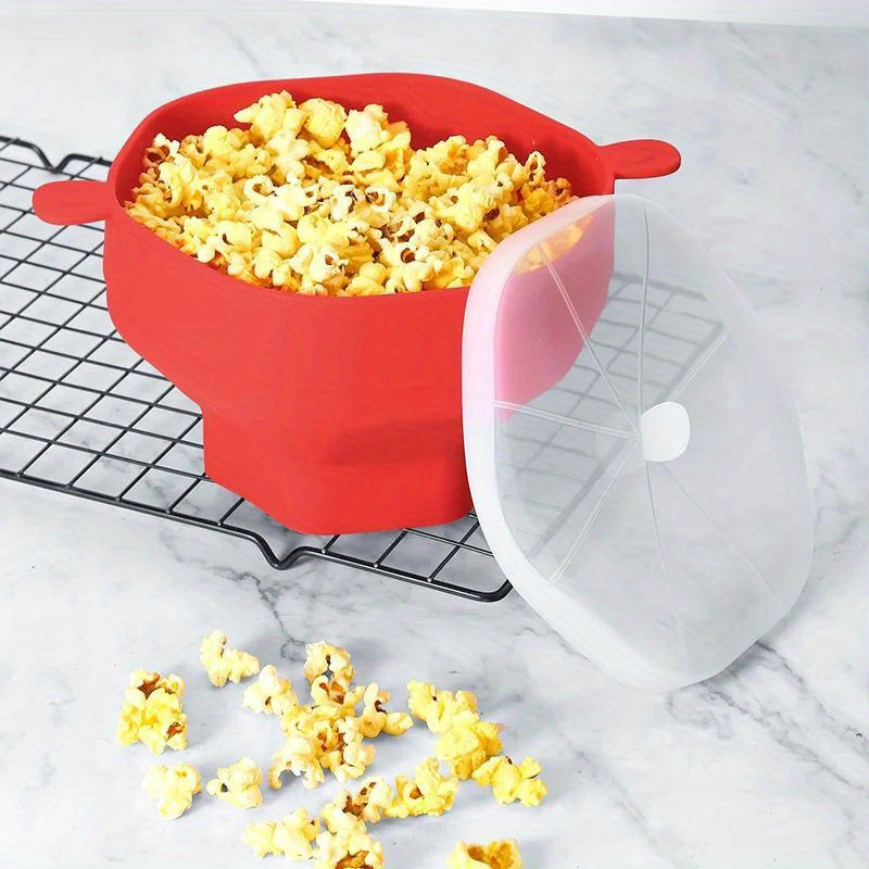 1 Pz Cucina Microonde Ciotola Di Popcorn Secchio Silicone FAI DA TE Rosso  Popcorn Maker Con Coperchio Chip Piatto Di Frutta Strumenti Facili Di Alta  Qualità Popcorn - Temu Italy