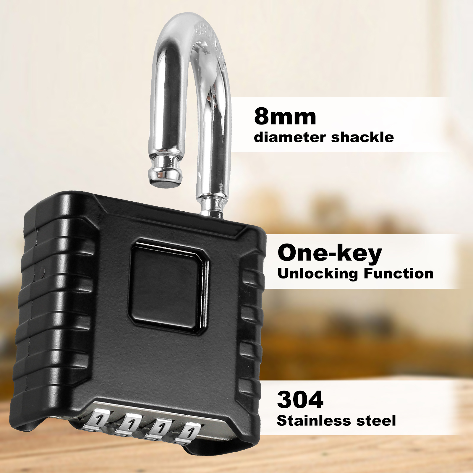 Combinaisons À Cadenas 53mm 4 Chiffres Cadenas Extérieur Robuste À