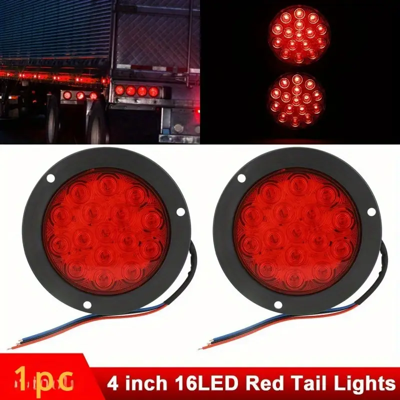 Round Red/Amber 16-LED Truck Trailer Brake Stop Tu... – Grandado - Foto 7