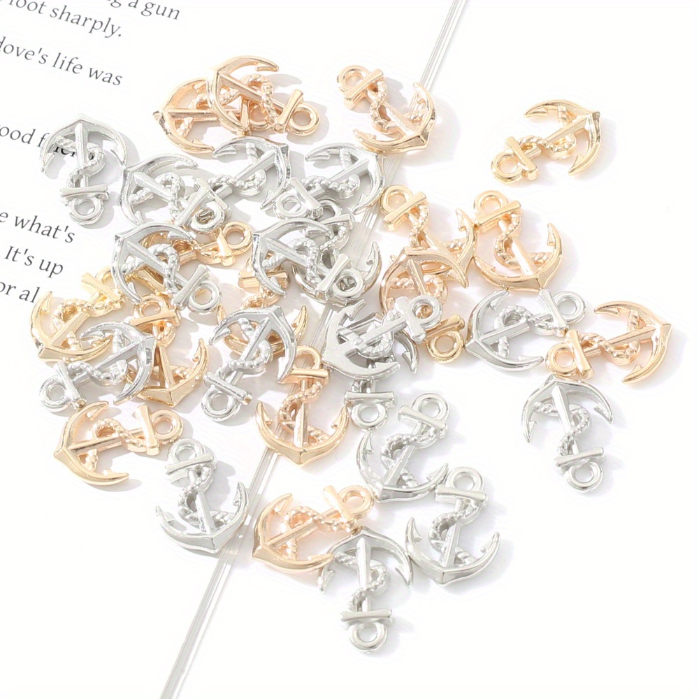 100pcs Anchor Electroplating Ccb Pendant Earrings Necklace Handmade Jewelry Making Acrylic Charms