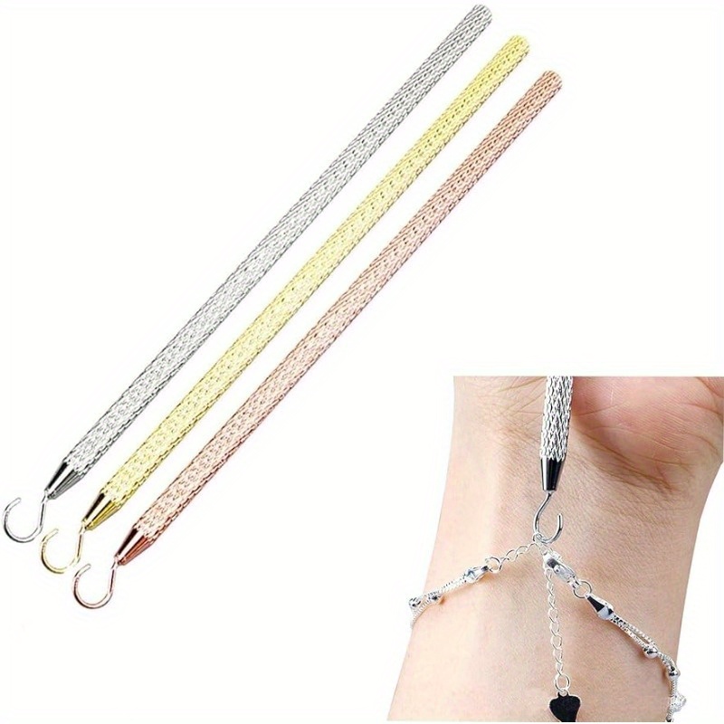 3pcs Bracelet Clasp Helper Tools, Metal Jewelry Clasp Helper Bracelet Fastener Helper Jewelry Assistance Tool for Bracelet Necklace Jewelry Watch 