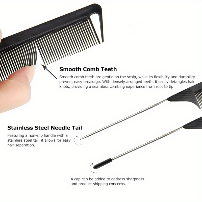 Stronger StrandZ Rat Tail Comb Steel Pin Rat Tail Braiding ,Parting ,  Styling Comb