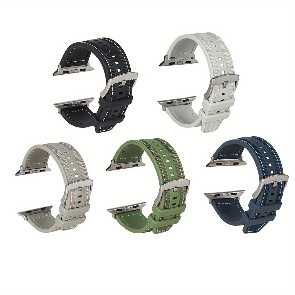 Silicone Strap 7 6 5 4 Breathable Rubber Bracelet Waterproof Wristband –  www.