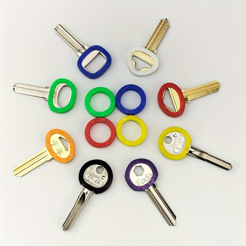 Couvercle de clé en caoutchouc creux multicolore, 10 pièces, rond souple en  Silicone, capuchon de protection