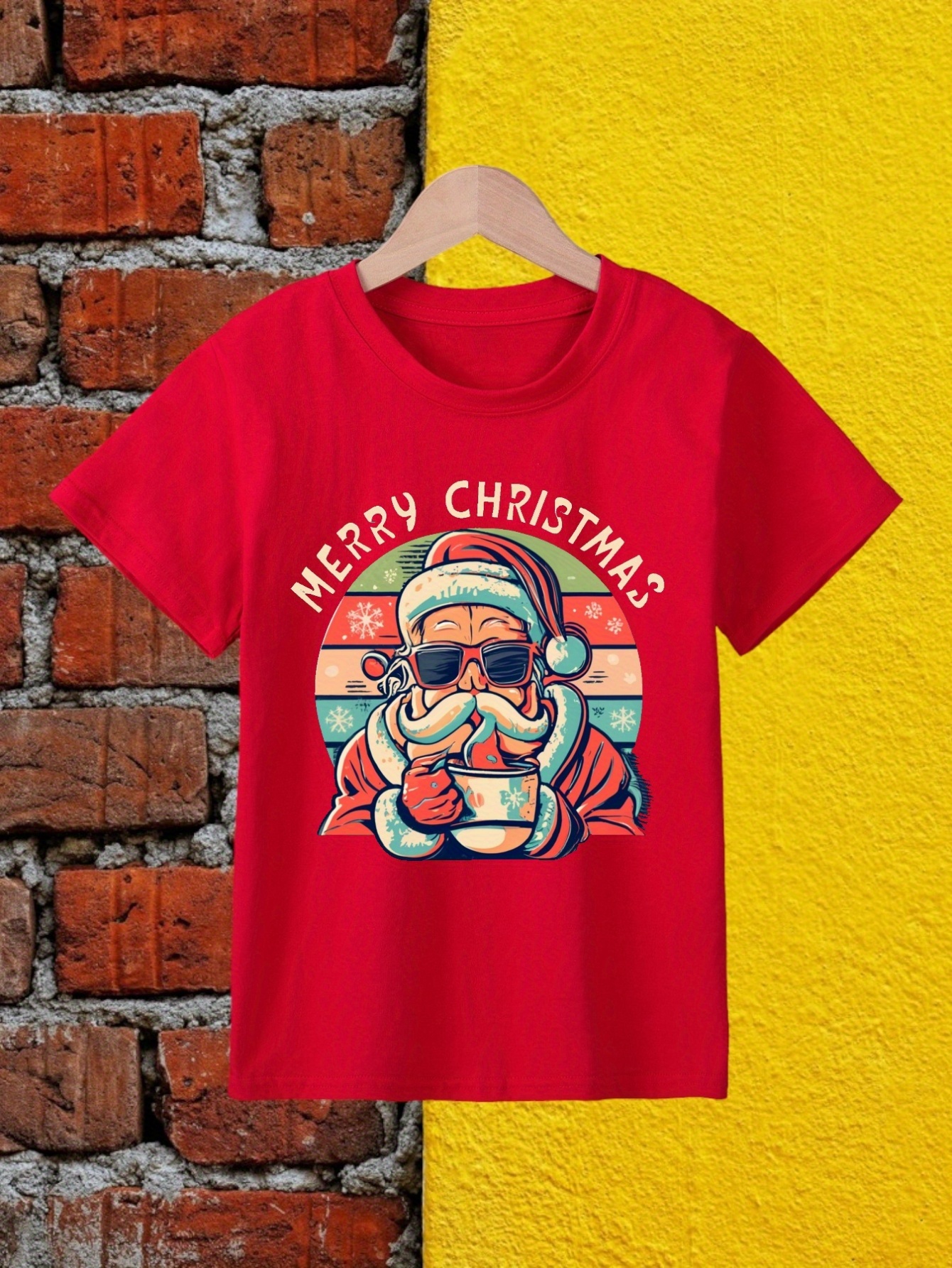 Camiseta Manga Corta Niño Cara Muñeco Nieve Navidad - Temu