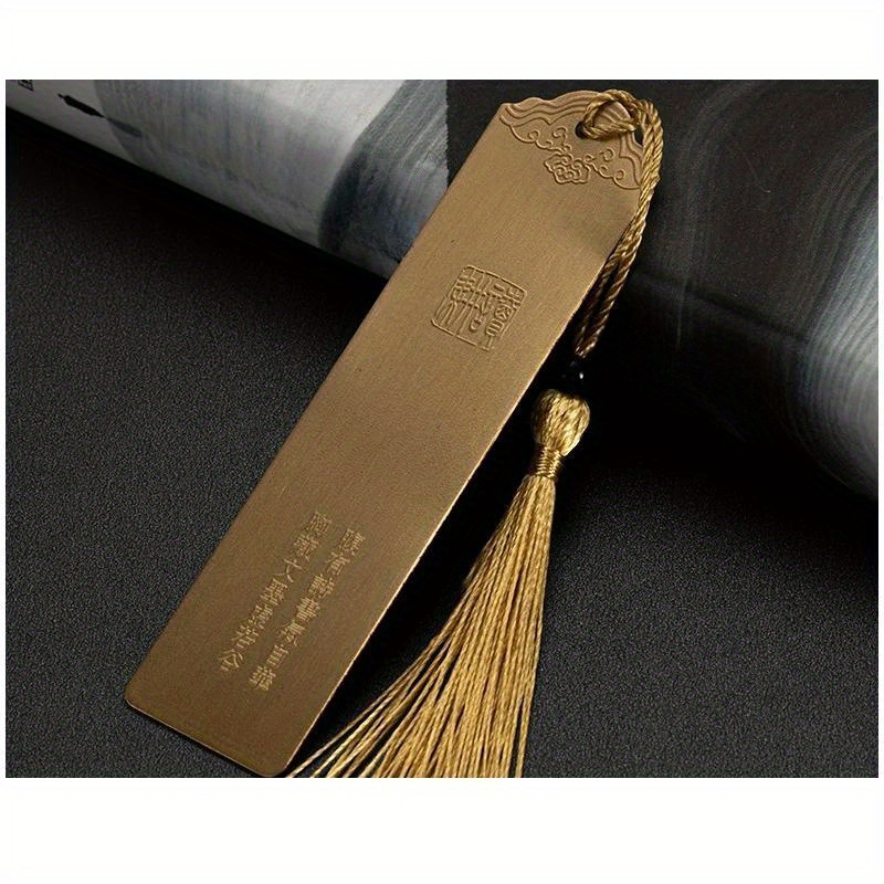 Chinese Style Brass Bookmark Tassel Pendant Retro Book Clip