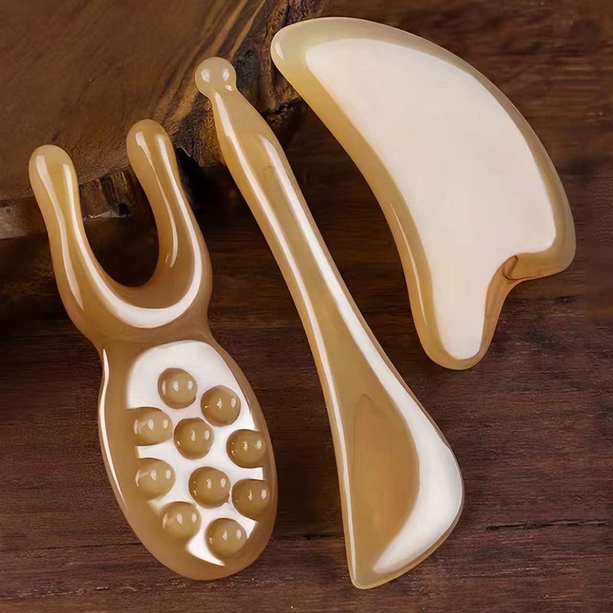 1set facial massage tools imitation horn gua sha board tensile rod face special resin face pulling meridian massage stick details 2